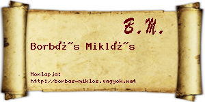 Borbás Miklós névjegykártya