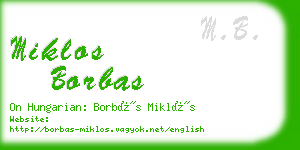 miklos borbas business card